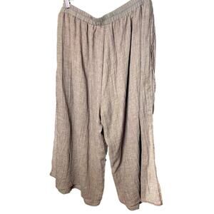 Lagenlook Wide-Leg Split Sides Harem Pants, Travel, Coastal Boho Bohemian L